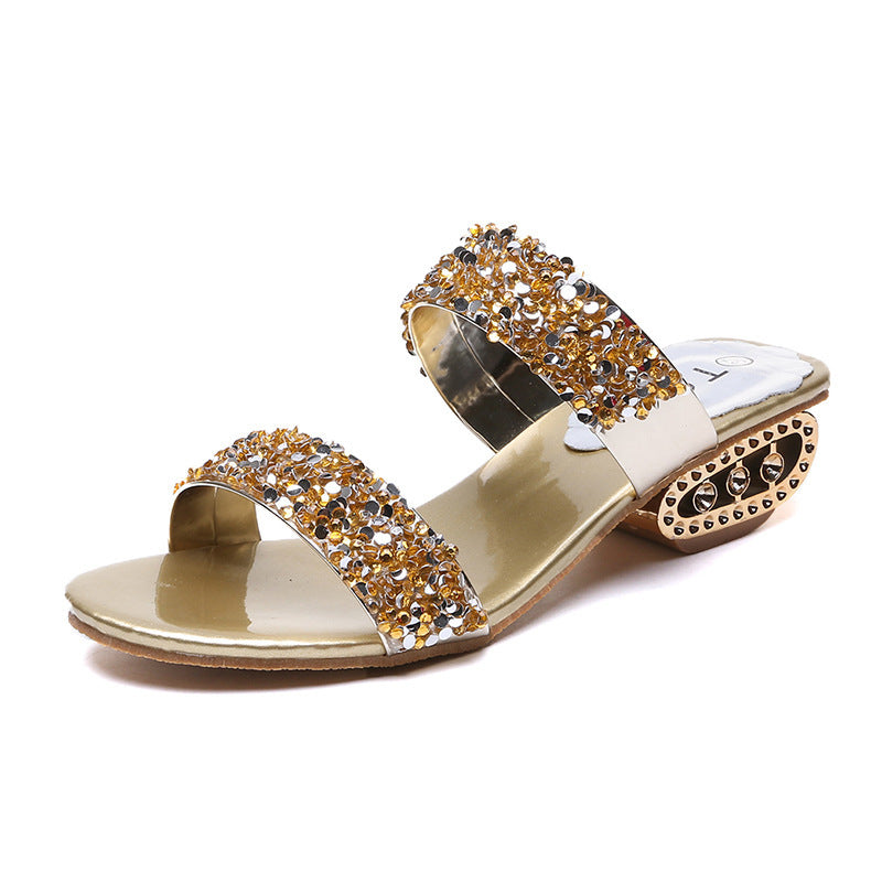 Dame strassdekorerede sandaler med elegant metalspænde Stilla