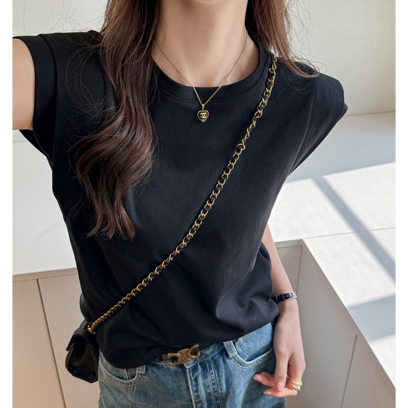 Dame elegant basis t-shirt med moderne snit og behagelig kortærmet Stilla