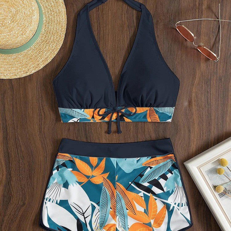 Dame Sport-Bikini-Top med innovativt knudedesign og shorts Stilla