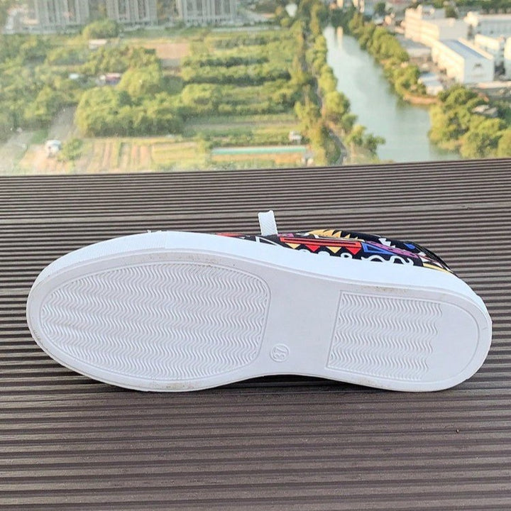Damer fashionable sneakers med farverigt mønstertryk og blød sål Stilla