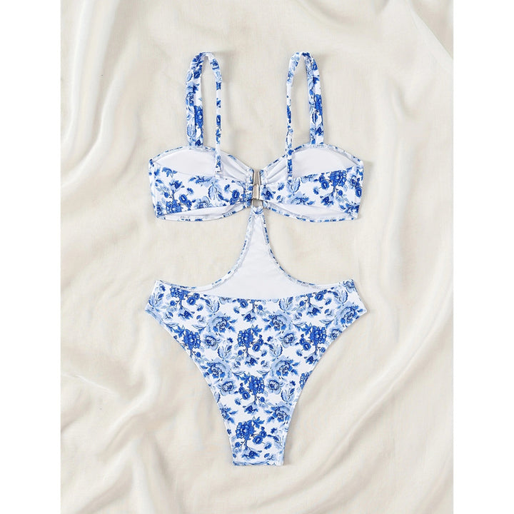 Damer Floral Mønster Højskåret Bikini-Sæt Stilla