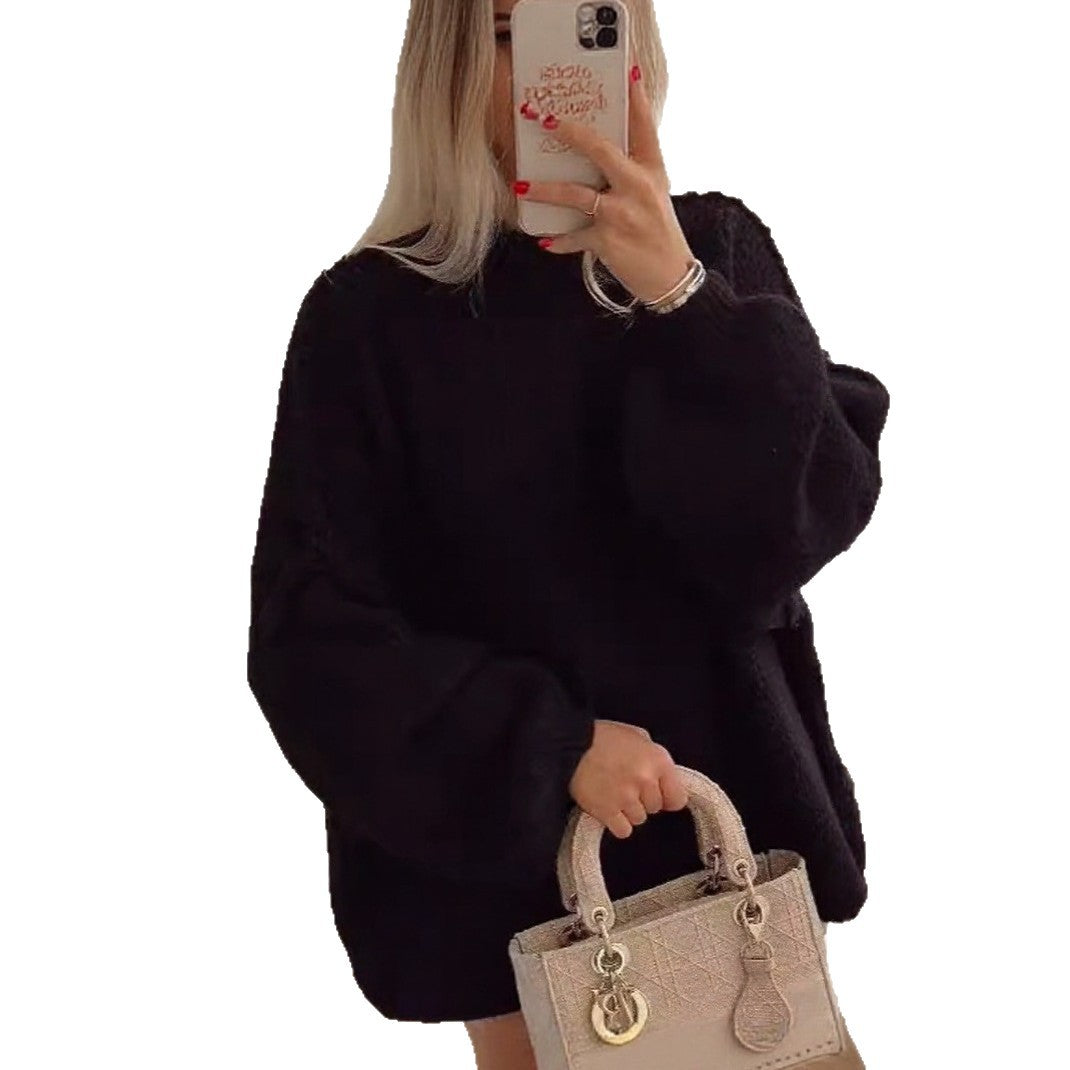 Kvinders oversized strikpullover med voluminøse ærmer og blødt materiale Stilla