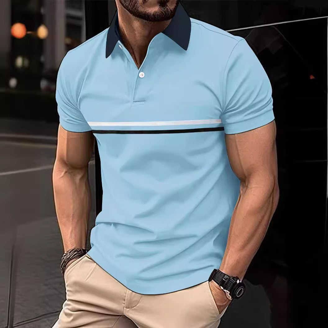 Herre polo shirt med moderne farveblokdesign og høj kvalitetsstofteknologi Stilla