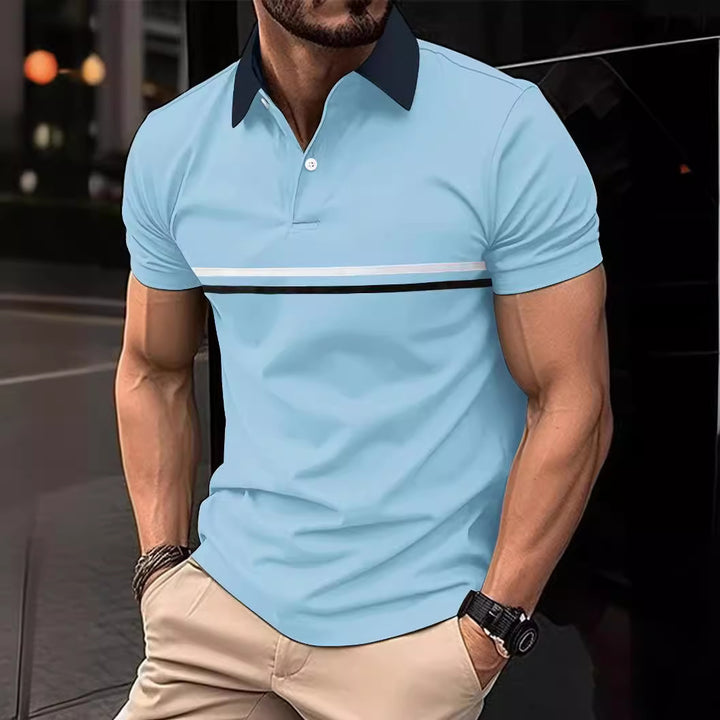 Herre polo shirt med moderne farveblokdesign og høj kvalitetsstofteknologi Stilla