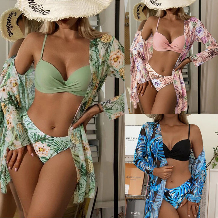 Dame strandkimono med farverigt Hawaii-mønster Skovae