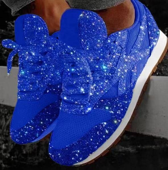 Dame Glitrende Sneakers med åndbar mesh-overflade og ergonomisk fodseng Stilla