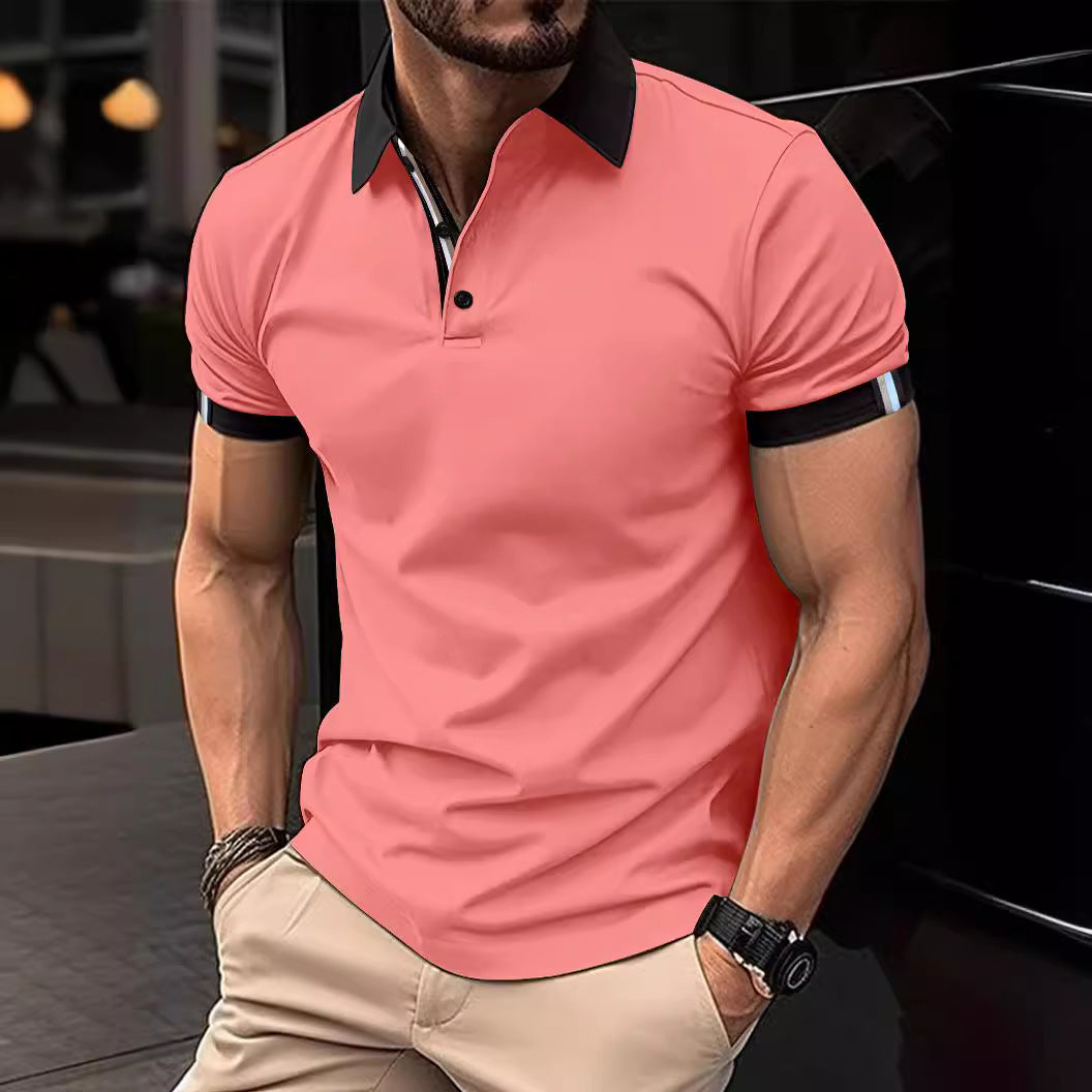 Herrer Poloshirt med moderne krave og farvede accenter Stilla