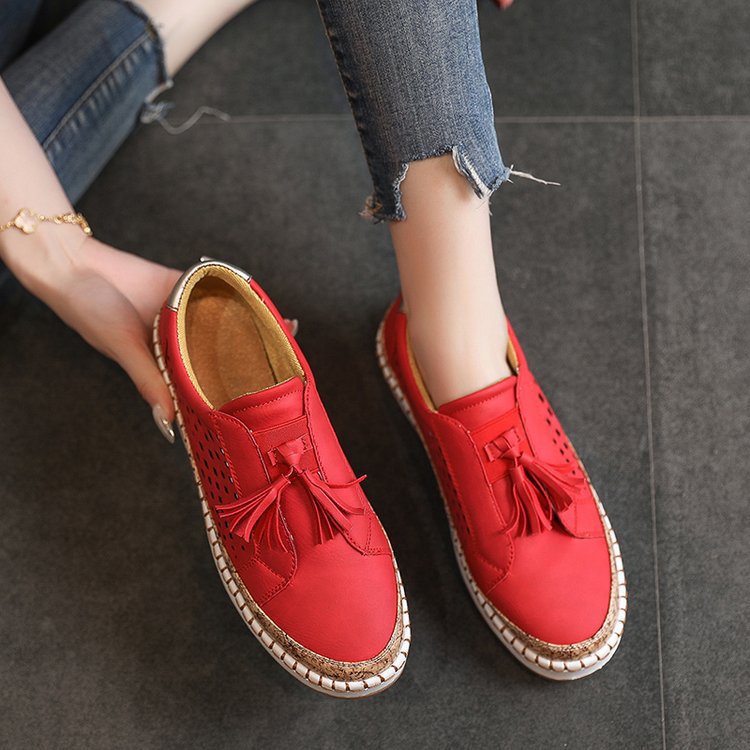 Dame Komfortable Slip-On Fritidssko med modedesign med pyntet kvast Stilla