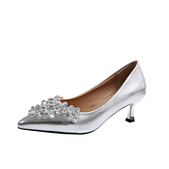 Dame Dekorative Florale Pyntet Kitten Heels Stilla