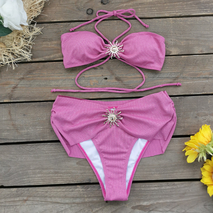 Dame bikini sæt med funklende design og elegant smykkepunktum Stilla