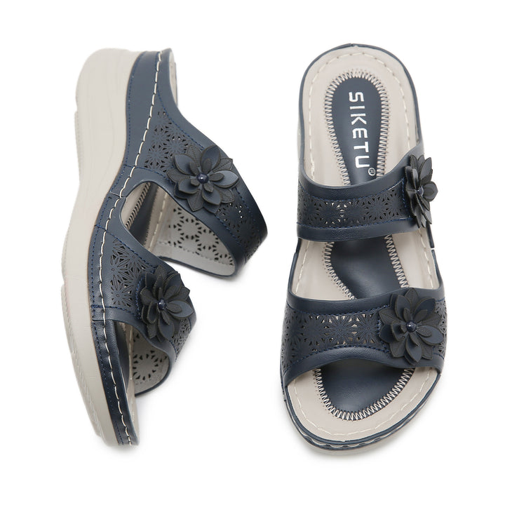 Damer komfortable og fashionable sandaler med blomsterdesign Stilla
