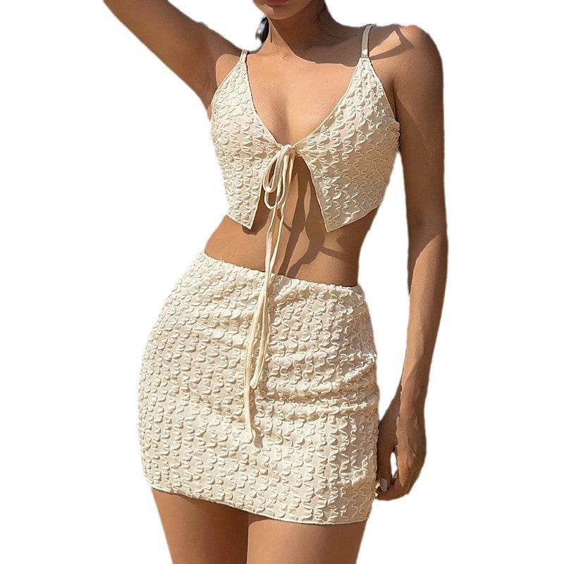 Dame Crop-Top og Mini nederdel sæt Skovae