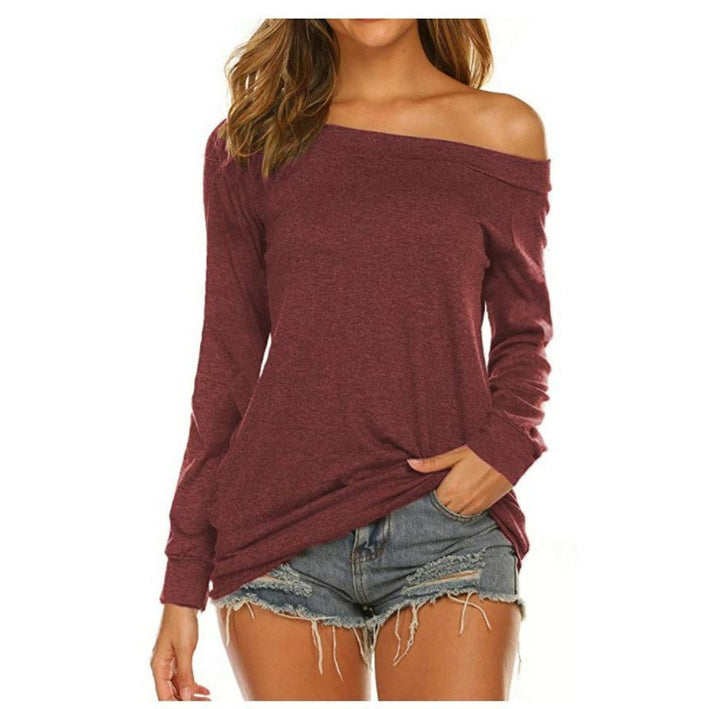 Dame Off-Shoulder Langærmet skjorte med bred pasform Stilla