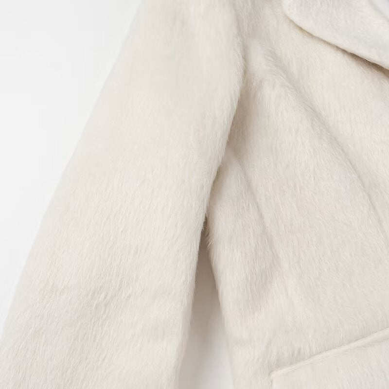 Dame hyggelig fleece-blazerjakke med knapper og lommer Stilla