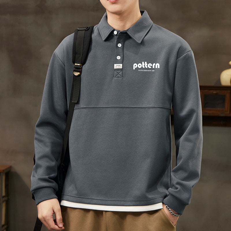 Herrer Casual Vintage-inspireret Sweatshirt med knaplukning Stilla