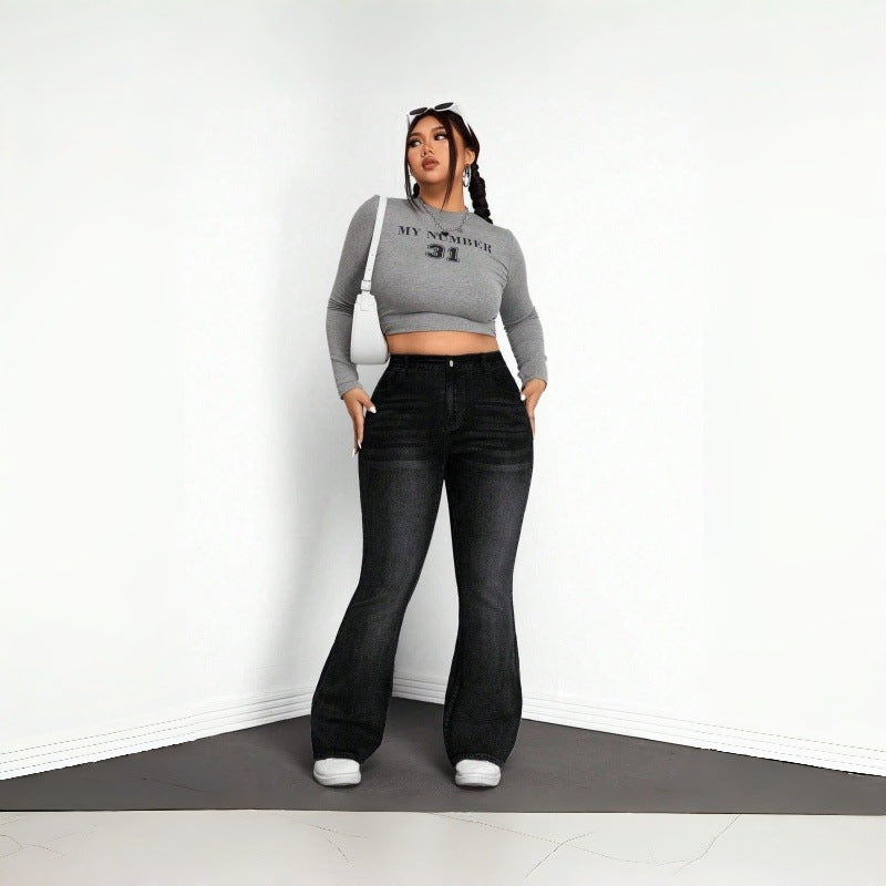 Dame Flared Jeans i vintage-design med høj talje og komfortabel pasform Skovae