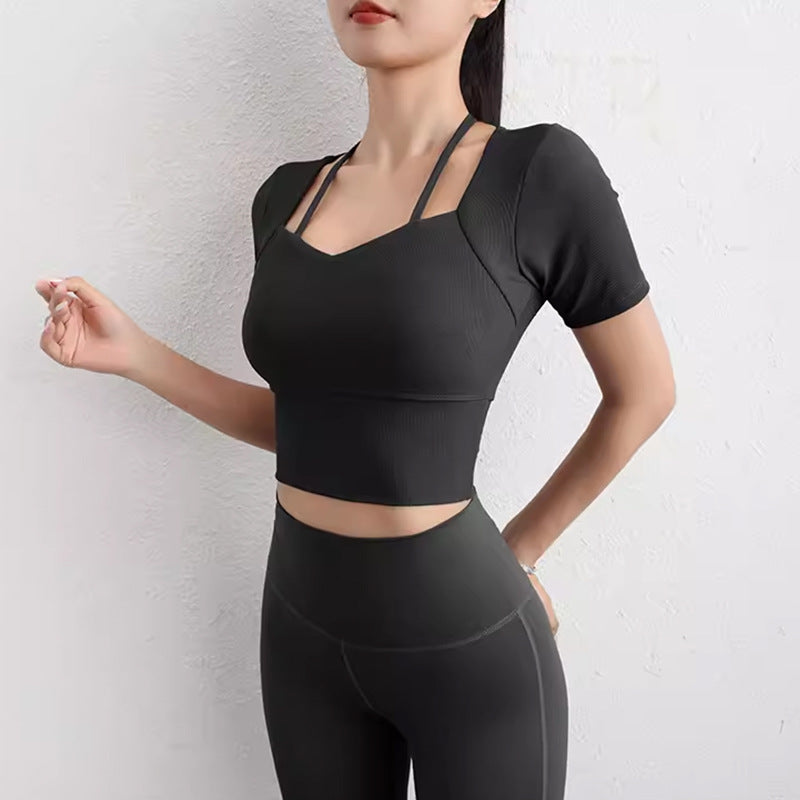 Dame Sporty Cropped-Top med innovativt stropdesign og åndbare egenskaber Stilla