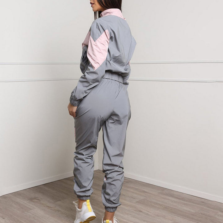 Dame tracksuit med trendy farveblok design og elastik i taljen Stilla
