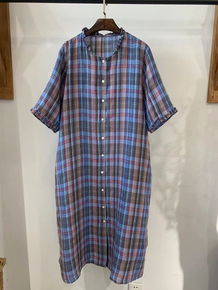 Femme Casual Rutig Midi Kjole Stilla