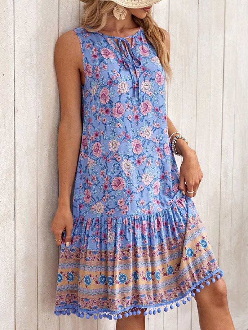 Dame Floral Maxi Kjole Stilla