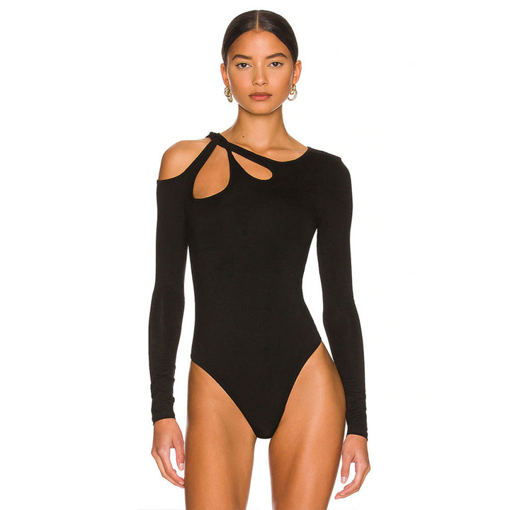 Kvindernes langærmede bodysuit med moderne udskæringsdesign Stilla