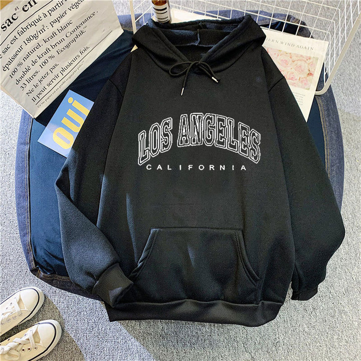Kvinders hætte sweatshirt med stort Los Angeles tekst Skovae