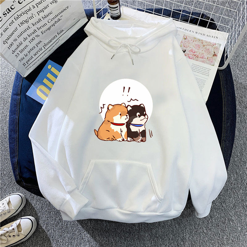 Kvinders hoodie med sødt hundedesign Skovae