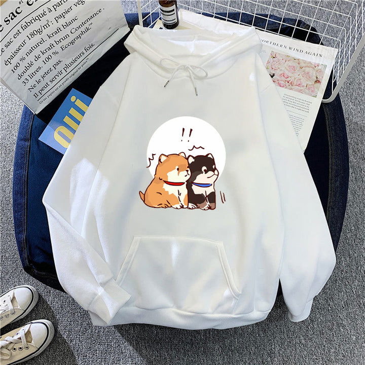 Kvinders hoodie med sødt hundedesign Skovae