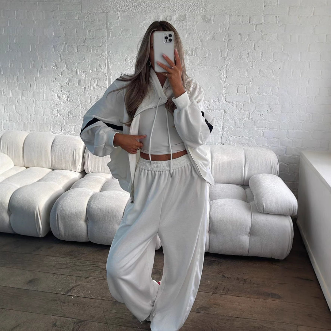 Dame sporty loungewear med løs pasform og hætte Skovae
