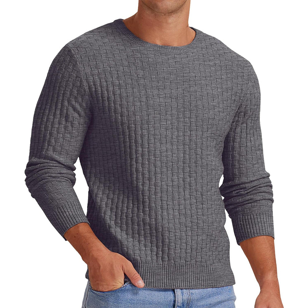 Herre strikkepullover med struktureret design Stilla