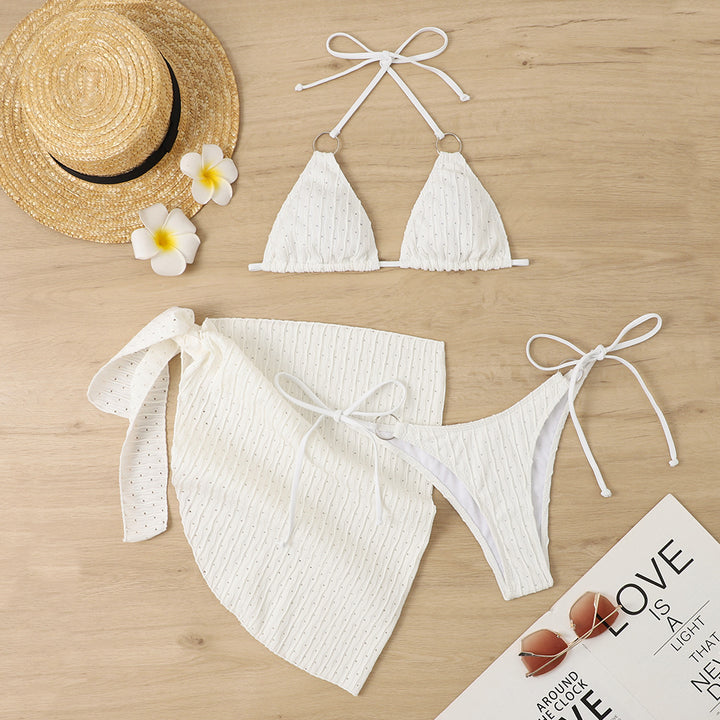 Dame bikini sæt med elegant indpakningsskørt og justerbare stropper Stilla