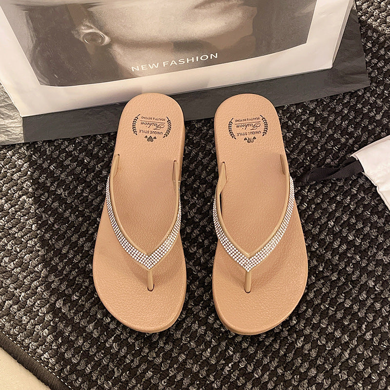 Dame Komfortable Flip-Flops med glitrende detaljer og ergonomisk sål Stilla