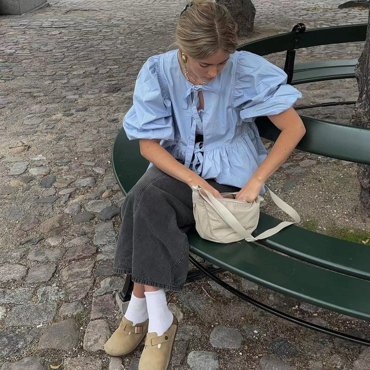 Dame Rynkeskjorte med raffinerede snor detaljer Stilla