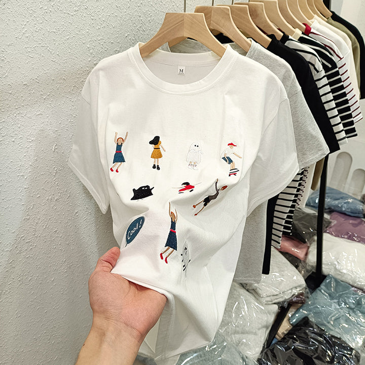 Femme Legende Broderet Grafik-T-Shirt Stilla