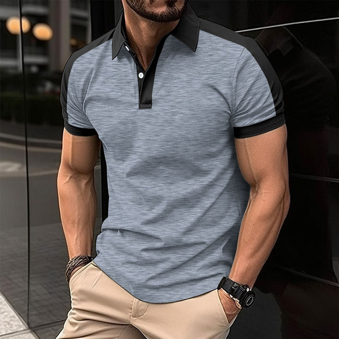 Herrer Kortærmet Poloshirt med moderne snit og kontrasterende ærmer Stilla