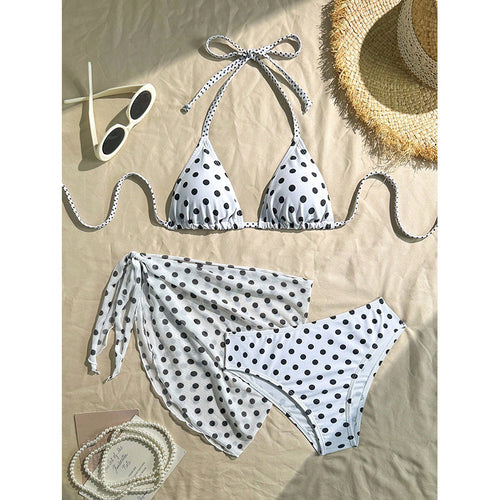 Dame Triangel-Bikini-Sæt med matchende Pareo Skovae