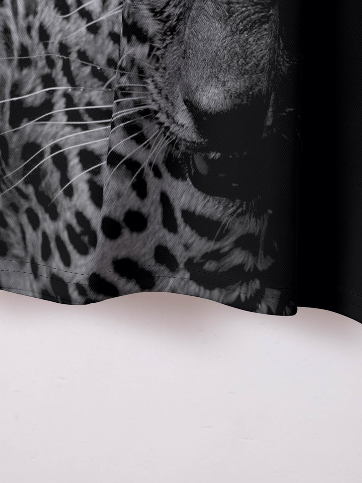 Herren Poloshirt med kunstnerisk leopardmotiv og kvalitets stretchstof Stilla