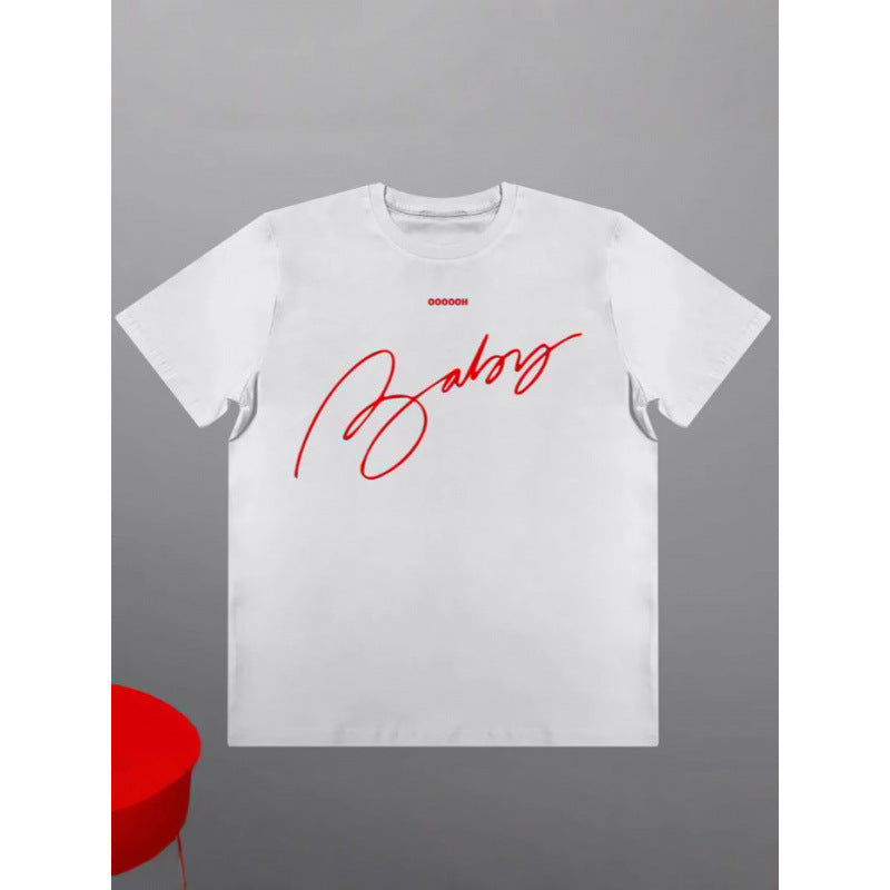 Dame T-Shirt med kunstnerisk statement-tryk og oversized snit Stilla