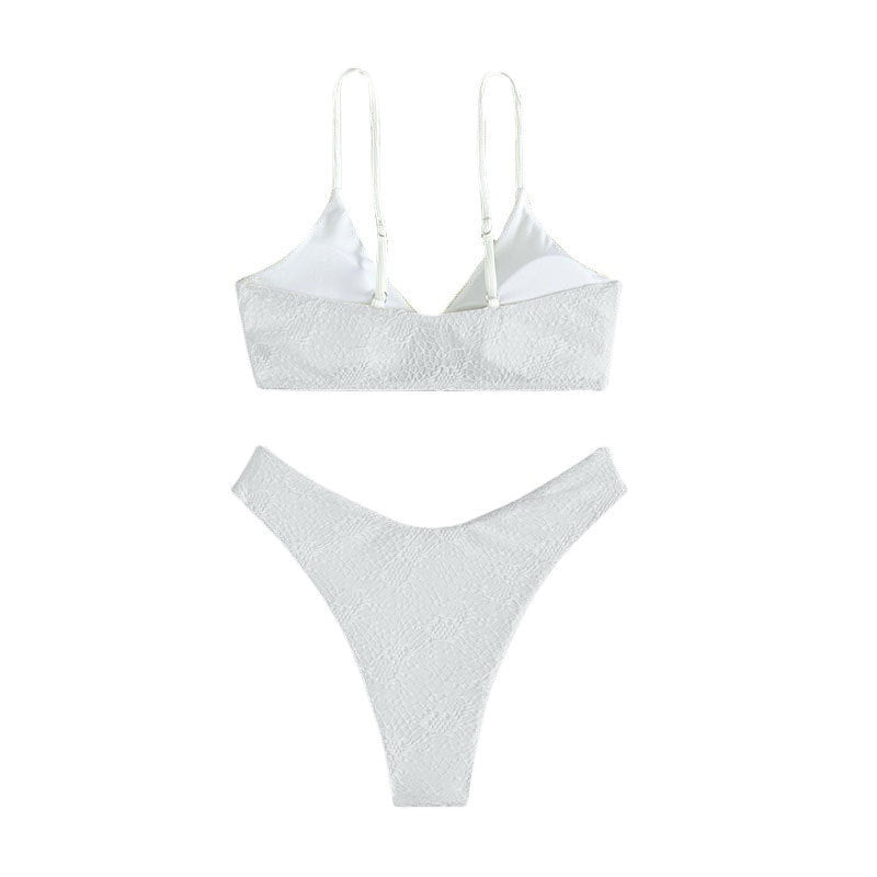 Dame højskåret trekant bikini med dekorativ ring Skovae