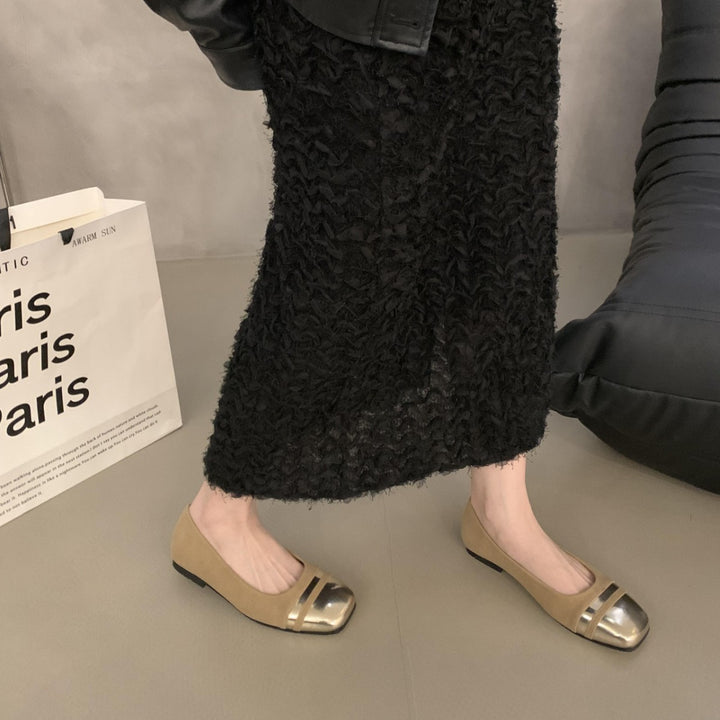 Damer Elegante Bløde Sædafleksible Ballerinas med Metallic Accent Stilla