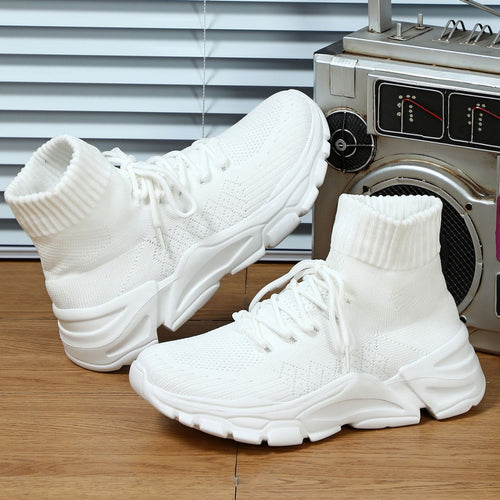 Dame Komfortable Strik-Sneakers med høj skaft Stilla