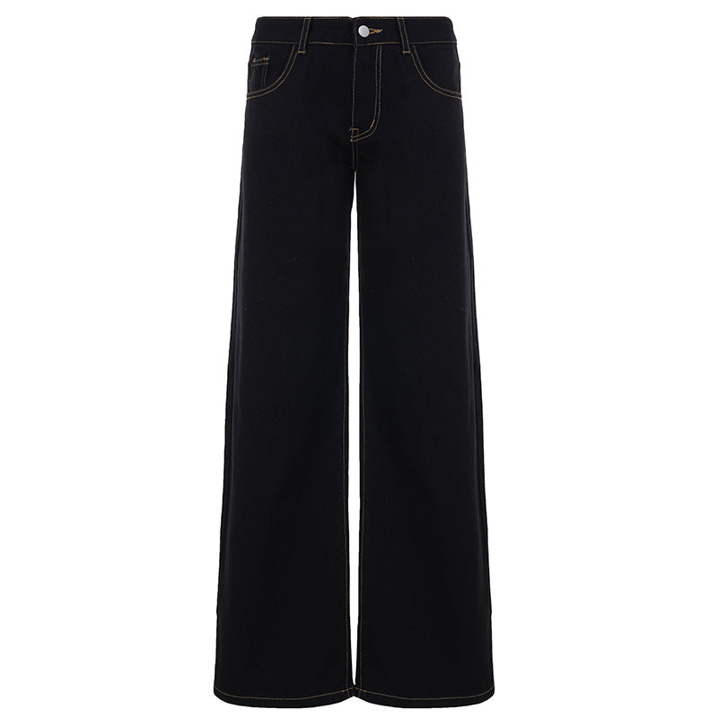 Dame slagjeans med høj talje og elegante sømme Skovae
