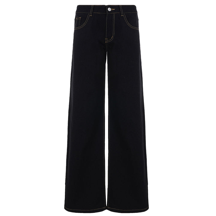 Damer brede jeans med høj talje og frynset kant Skovae