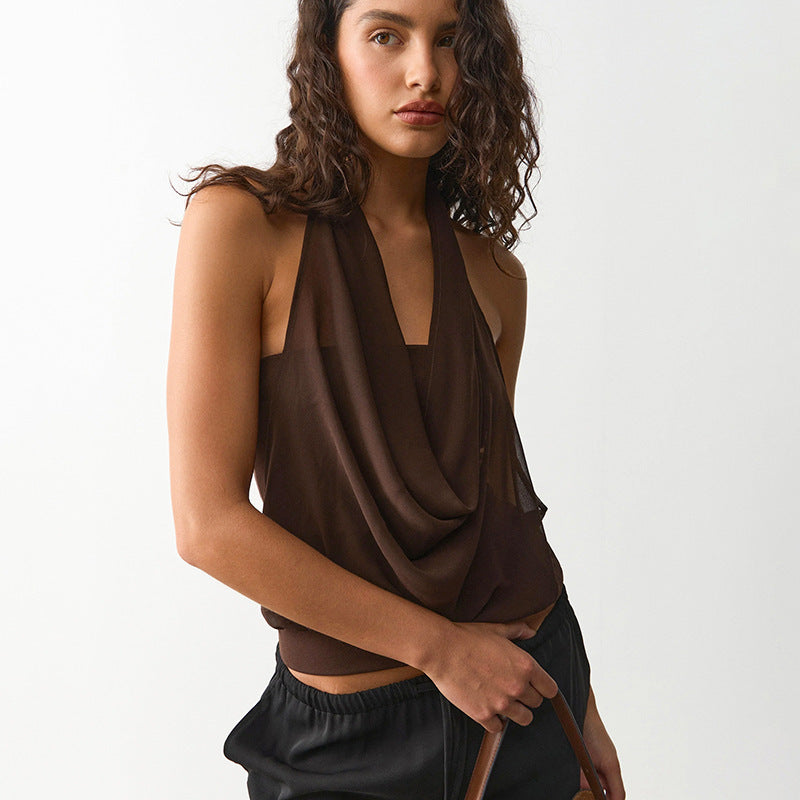 Dame Legende draperet halterneck top Skovae