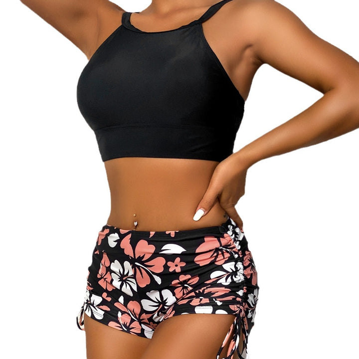 Dame Sporty Bikini-sæt med justerbare rynkeelementer og moderigtigt blomstermønster Stilla