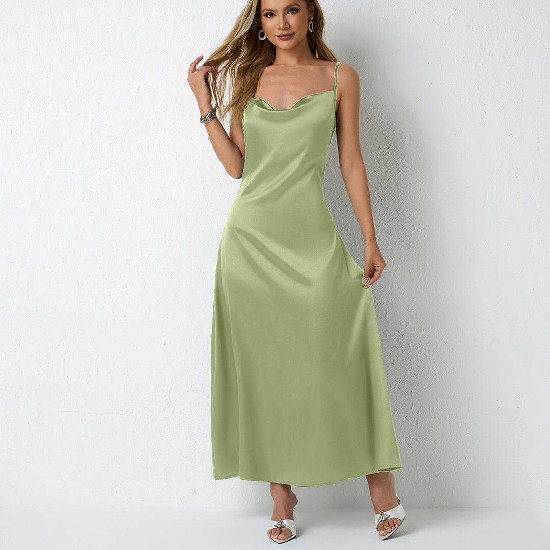 Dame Elegant maxikjole med smart halterneck-look Skovae