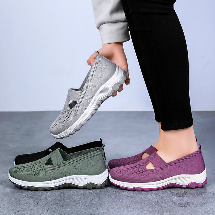 Dame Åndbare Slip-On Fritidssko med elastisk indgang og skridsikker sål Stilla