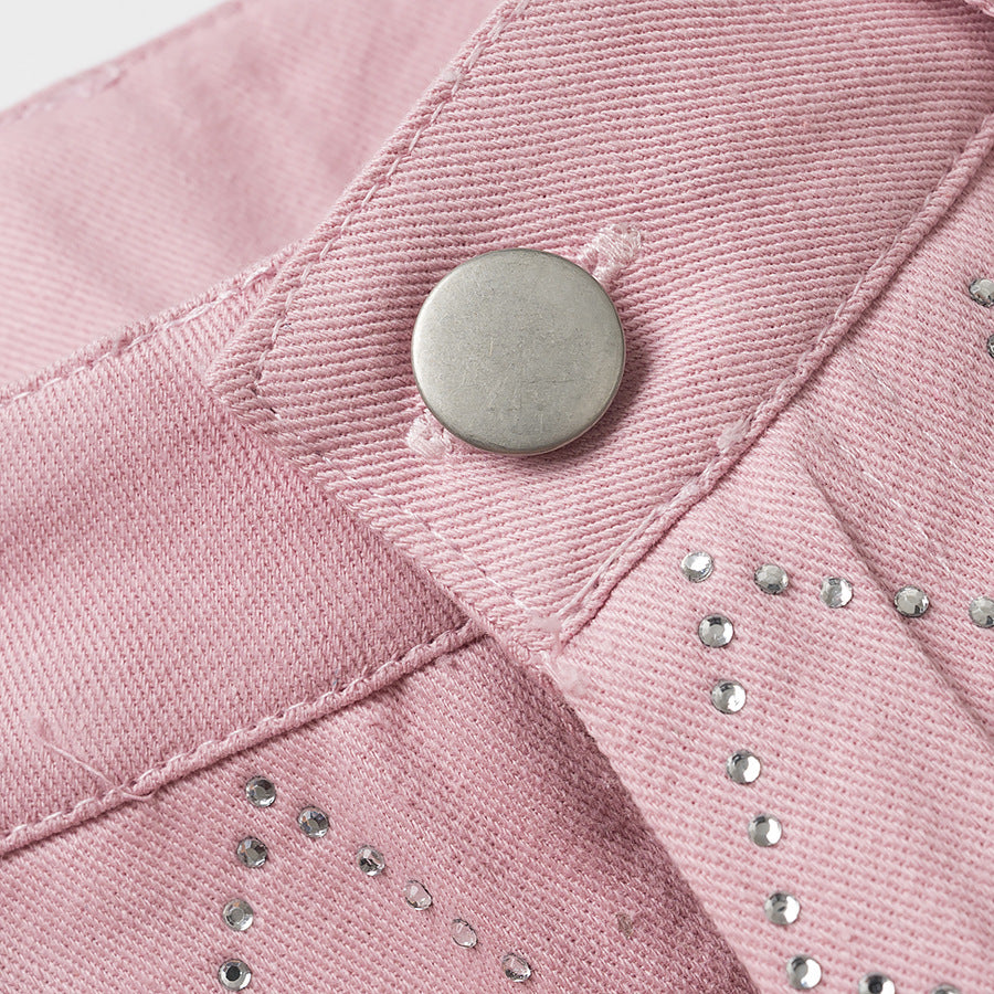 Dame bred stofbukser med jacquard-mønster Stilla
