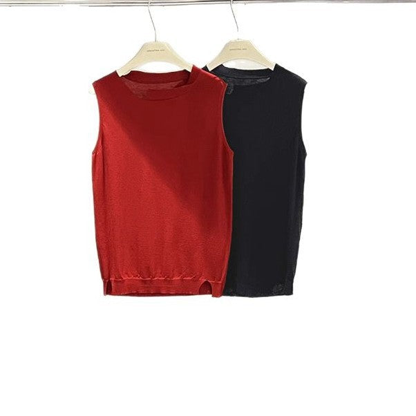 Dame ærmeløs top lavet af kvalitets jersey med elegant snit Stilla