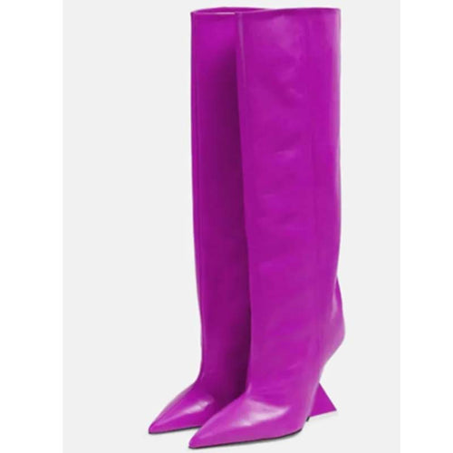 Femme knæhøje stiletto-støvler med skulpturelt design Stilla